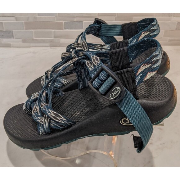 Women's Chaco ZX/2 Classic Sandals - Angular Teal/Black/White Strappy Outdoor 6 - Picture 4 of 9